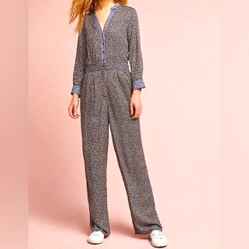 Anthro Ett Twa Christene Silken Jumpsuit Sz 6